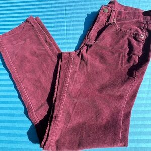 L.L. Bean Women's Straight Leg Corduroy Jeans - Burgundy. Size 2.